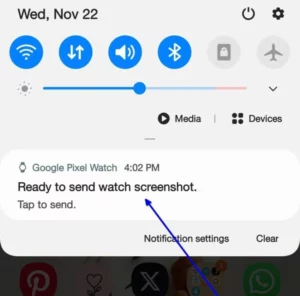 Accepting Screenshot done on Google Pixel Watch on Smartphone